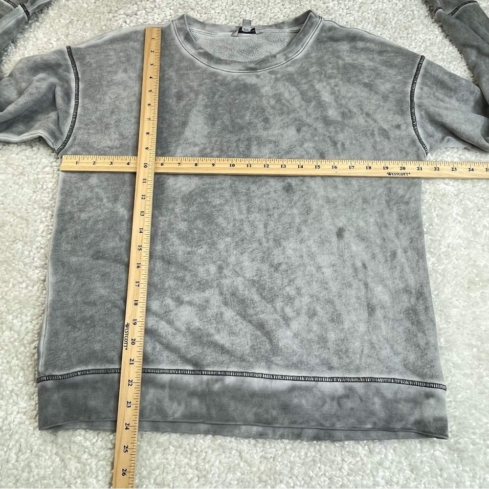 American Eagle Acid Wash Slouchy Gray Sweatshirt Grunge Punk Streetwear Medium - Picture 5 of 5
